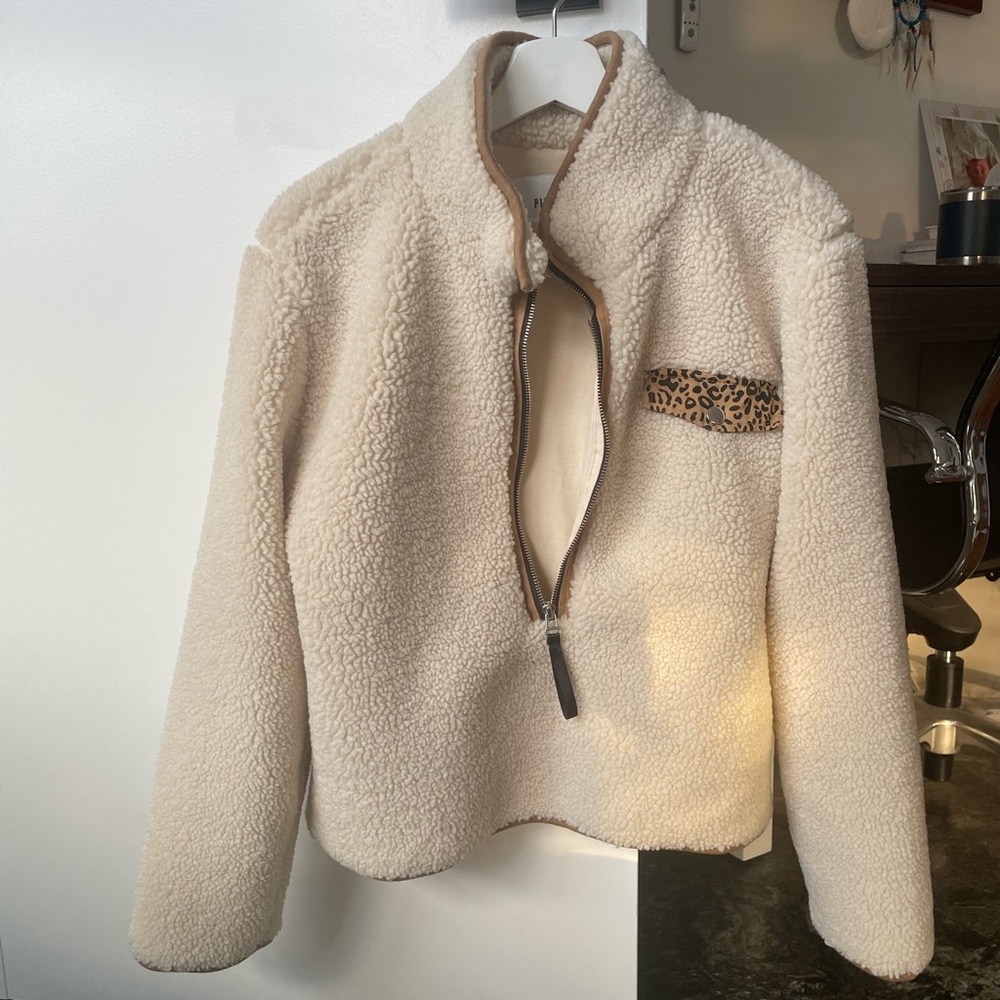 PISTOLA Zoey Sherpa Faux Fur 1/2 Zip Teddy Pullover